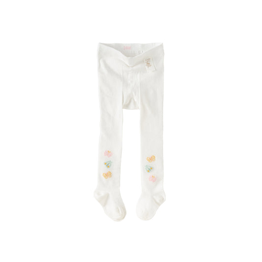 Dave&Bella Girls Summer White/Pink/Beige Thin Footed Tights Leggings