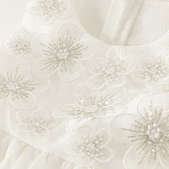 Dave&Bella Toddler Girls Summer Gentle White A-line Special Occasion Mesh Princess Dress