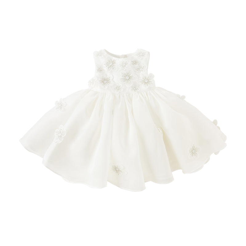 Dave&Bella Toddler Girls Summer Gentle White A-line Special Occasion Tulle Princess Dress