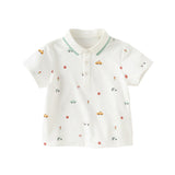 Dave&Bella Toddler Boy Summer Cotton Car Print Polos