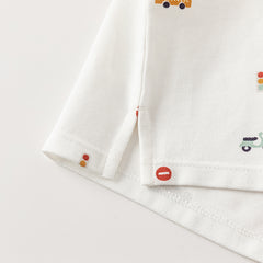 Dave&Bella Toddler Boy Summer Cotton Car Print Polos