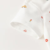 Dave&Bella Toddler Boy Summer Cotton Car Print Polos