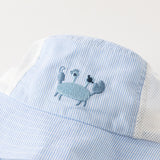 Dave&Bella Boys Summer Cotton Breathable Blue Striped Fisherman Hat