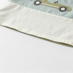 Dave&Bella Toddler Boys Summer Grass Green Cotton Soft College-style Polos