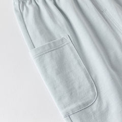 Dave&Bella Boys Summer Cotton Blue Striped Polo T-shirt Short Pant Set