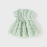 Dave&Bella Toddler Girls Summer Green Mesh Cute Birthday Princess Dress