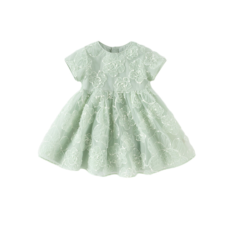 Dave&Bella Toddler Girls Summer Green Mesh Cute Birthday Princess Dress