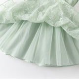 Dave&Bella Toddler Girls Summer Green Mesh Cute Birthday Princess Dress