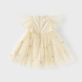 Dave&Bella Girls Toddler Summer Yellow Mesh Princess Dress (Copy)-1