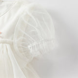 Dave&Bella Girls Summer White Mesh Princess Dress