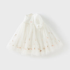 Dave&Bella Girls Summer White Mesh Princess Dress
