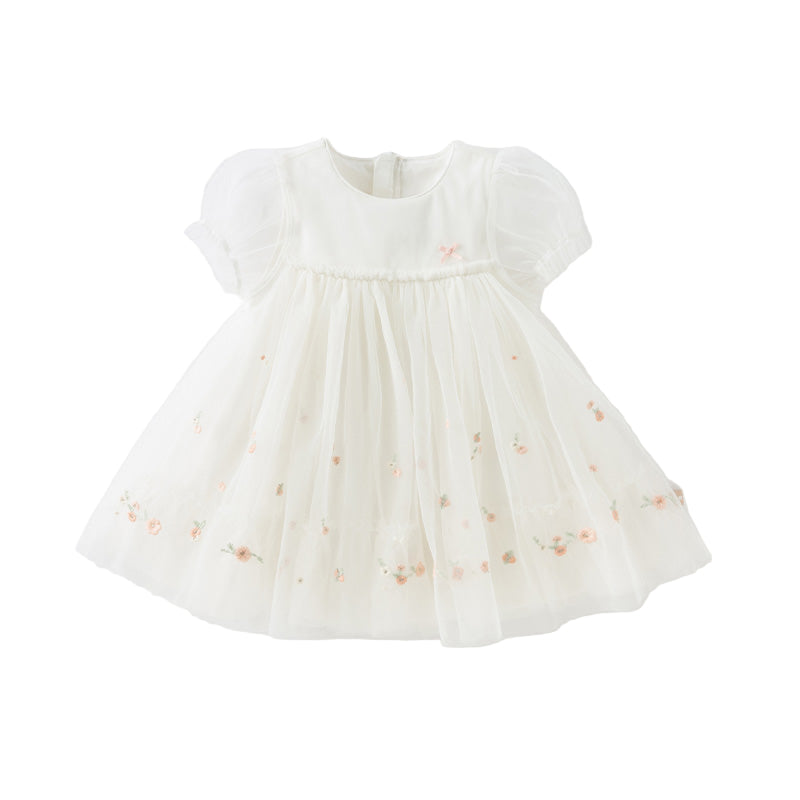Dave&Bella Girls Summer White Mesh Princess Dress