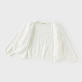 Dave&Bella Kids Girls Summer Sweet Light Purple/White Soft Cotton Lightweight Cardigans