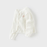 Dave&Bella Kids Girls Summer Sweet Light Purple/White Soft Cotton Lightweight Cardigans