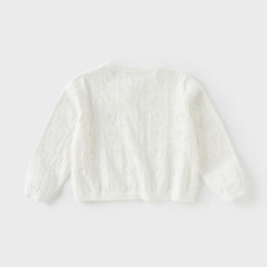 Dave&Bella Kids Girls Summer Sweet Light Purple/White Soft Cotton Lightweight Cardigans