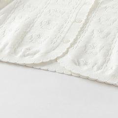 Dave&Bella Kids Girls Summer Sweet Light Purple/White Soft Cotton Lightweight Cardigans