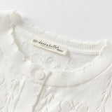 Dave&Bella Kids Girls Summer Sweet Light Purple/White Soft Cotton Lightweight Cardigans