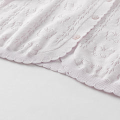 Dave&Bella Kids Girls Summer Sweet Light Purple/White Soft Cotton Lightweight Cardigans