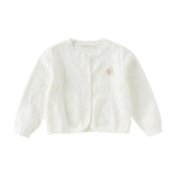 Dave&Bella Kids Girls Summer Sweet Light Purple/White Soft Cotton Lightweight Cardigans