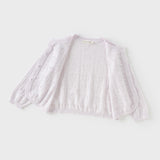 Dave&Bella Kids Girls Summer Sweet Light Purple/White Soft Cotton Lightweight Cardigans