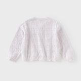 Dave&Bella Kids Girls Summer Sweet Light Purple/White Soft Cotton Lightweight Cardigans