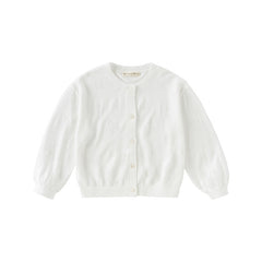 Dave&Bella Kids Girls Summer Elegant White Long-sleeveD Cardigans