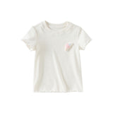 Dave&Bella Toddler Girls Summer Versatile Pink/Beige Comfortable T-shirt Tops