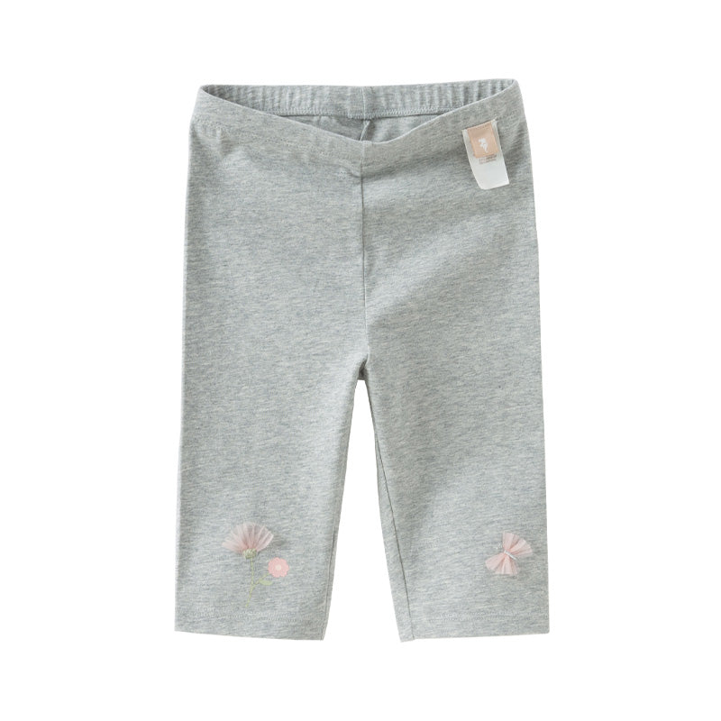 Dave&Bella Toddler Girls Summer Breathable Cotton Grey/Beige Versatile Leggings