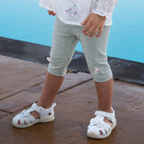Dave&Bella Toddler Girls Summer Breathable Cotton Grey/Beige Versatile Leggings