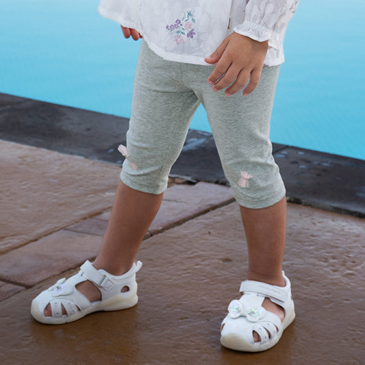 Dave&Bella Toddler Girls Summer Breathable Cotton Grey/Beige Versatile Leggings