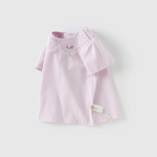 Dave&Bella Toddler Girls Summer Adorable Breathable Cotton T-shirt Tops