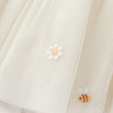 Dave&Bella Toddler Girls Summer Floral Embroidered Mesh Skirt-style Pants