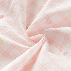 Dave&Bella Girls Summer Cotton Pink White Plaid Leisure T-shirt