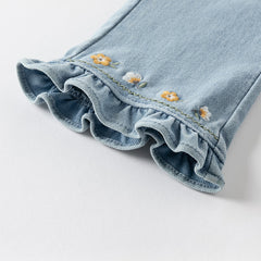 Dave&Bella Toddler Girls Summer Fashion Denim Blue Loose Jeans