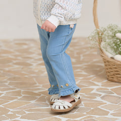 Dave&Bella Toddler Girls Summer Fashion Denim Blue Loose Jeans