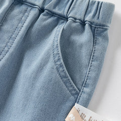 Dave&Bella Toddler Girls Summer Fashion Denim Blue Loose Jeans