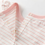 Dave&Bella Toddler Girls Summer Cute Pink White Striped Fake Two Piece Dress
