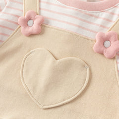 Dave&Bella Girls Summer Cute Pink White Striped Two Piece Dress