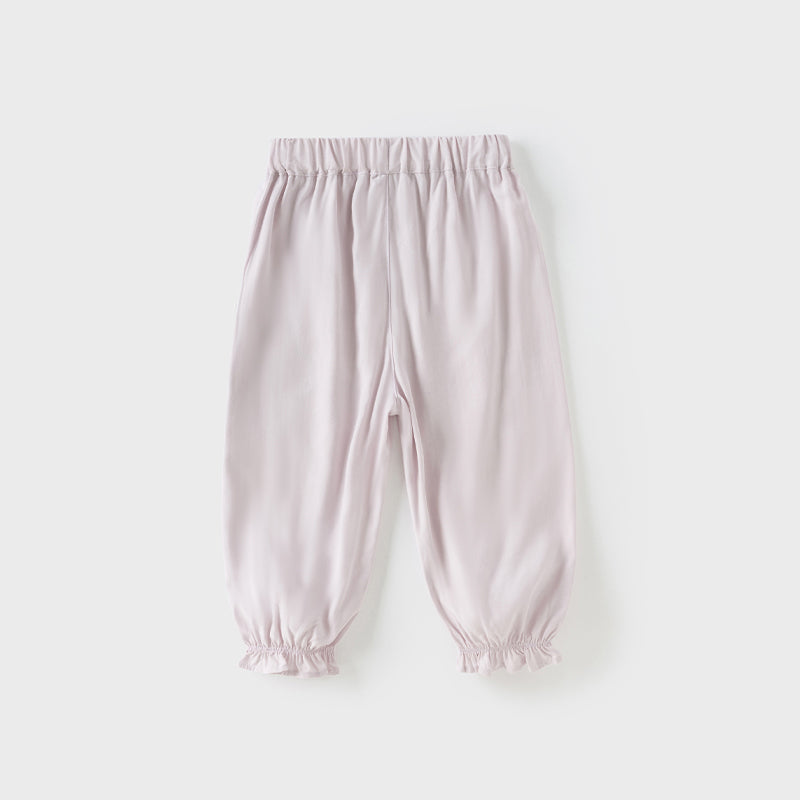 Dave&Bella Toddler Girls Summer Grey Purple Lightweight Mosquito Proof Pants