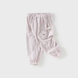 Dave&Bella Toddler Girls Summer Grey Purple Lightweight Mosquito Proof Pants