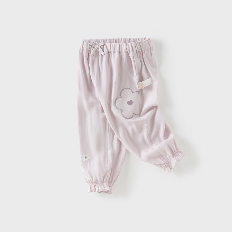 Dave&Bella Toddler Girls Summer Grey Purple Lightweight Mosquito Proof Pants