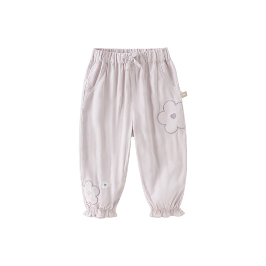 Dave&Bella Toddler Girls Summer Grey Purple Lightweight Mosquito Proof Pants