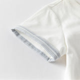 Dave&Bella Toddler Boys Summer White Breathable Cotton T-shirt Short Sets