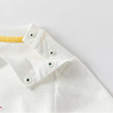 Dave&Bella Toddler Boys Summer White Breathable Cotton T-shirt Short Sets