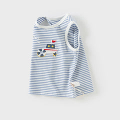 Dave&Bella Toddler Boys Summer Playful Sleeveless Soft Cotton Tank Tops