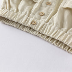 Dave&Bella Toddler Boys Summer Khaki Casual Cotton Adjustable-waistband Pants