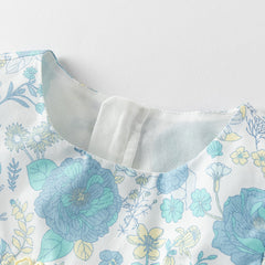 Dave&Bella Girls Summer Cotton Blue Floral Print Sweet Dress