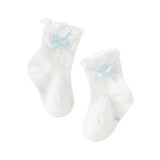 Dave&Bella Children Girls Summer Beige/Light Blue Lightweight Mesh Princess Short Socks