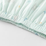 Dave&Bella Toddler Boys Summer Blue/Apricot Print Long Loose Pants