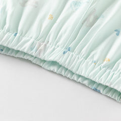 Dave&Bella Toddler Boys Summer Blue/Apricot Print Long Loose Pants